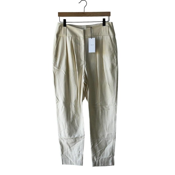 IRO Paris Nahima Beige Pleated Trouser Pants Waist 32 inches - New - Picture 1 of 8